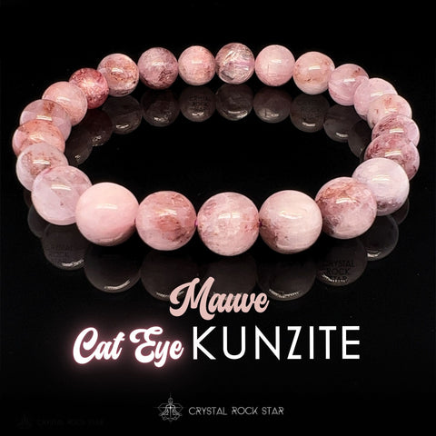 Mauve Kunzite Rare Cat Eye Bracelet 8mm
