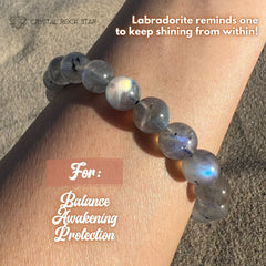 Semi-Translucent Labradorite Bracelet 10mm