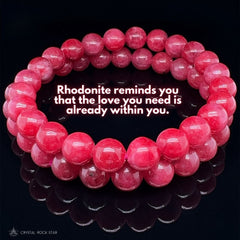 Gem Rhodonite A Grade Crystal Bracelet