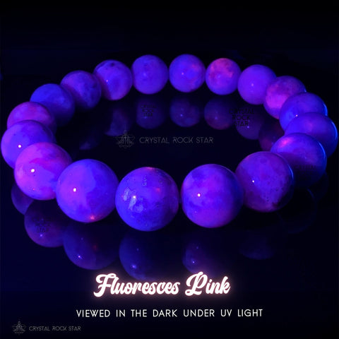 Hackmanite UV Fluorescing Crystal Bracelet 12mm