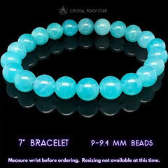 Gem Amazonite Crystal Bead Bracelet 9mm