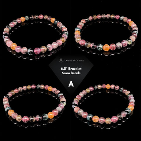 Rainbow Tourmaline Bracelet - Pick Bead Size