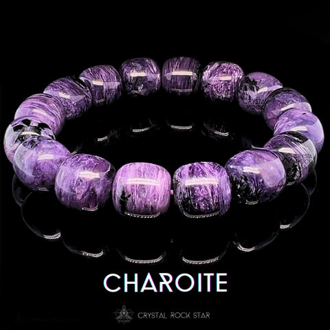 Charoite Power Bracelet 13mm Barrel Beads