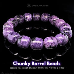 Charoite Power Bracelet 13mm Barrel Beads