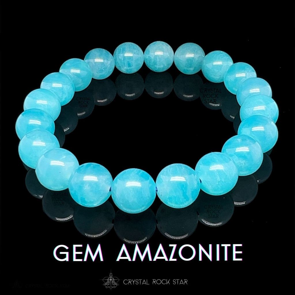 Gem Amazonite 10mm Bead Bracelet