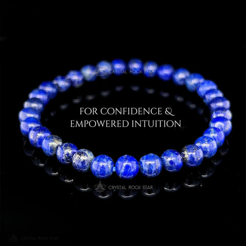 Lapis Lazuli Stretch Bracelet 6mm Beads 6"