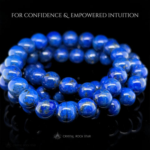 Lapis Lazuli Stretch Bracelet 9 - 9.5mm Beads 6.5"
