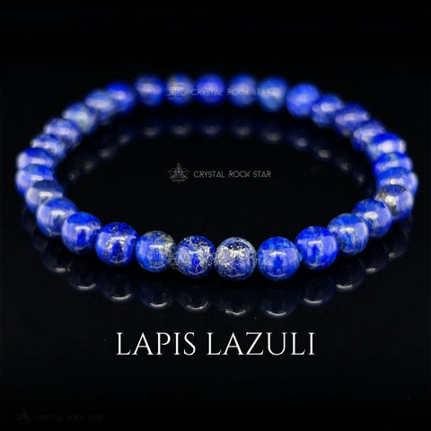 Lapis Lazuli Stretch Bracelet 6mm Beads 6"