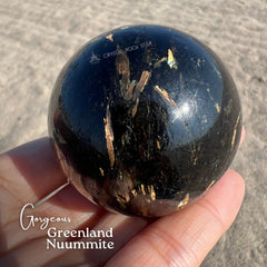 Premium Flash Greenland Nuummite Sphere